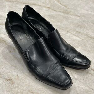 Vaneli Classic Black Leather Pumps | Square Toe | Size‎ 9S (Slim Fit)